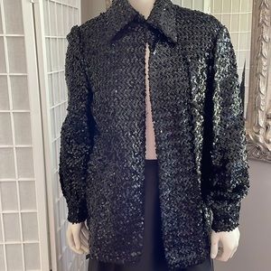 Vintage Sequin Shirt Jacket Sz S